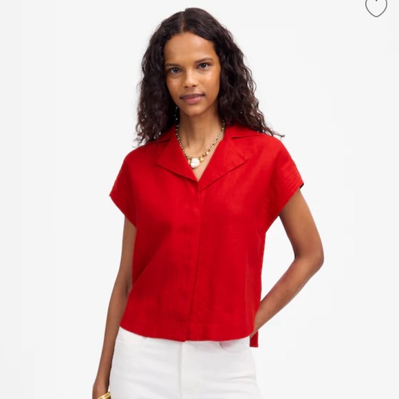 Madewell Tops - Madewell Resort Collar Shirt Festival Red Size Medium